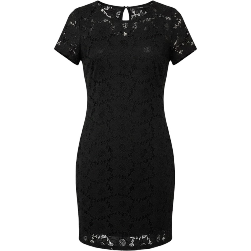 Forever 21 Womens Black Floral Lace Shift Dress Short Sleeve XL L260811-04